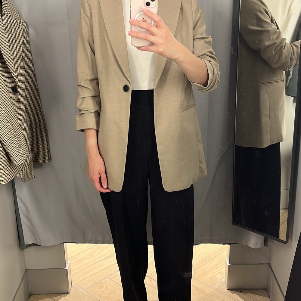 H&M Tan Blazer Elegant Suit Jacket
